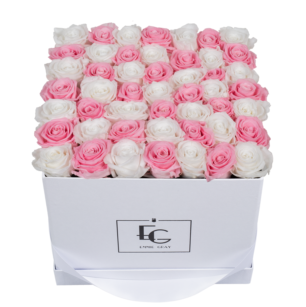 MIX INFINITY ROSEBOX | BRIDAL PINK & PURE WHITE | L