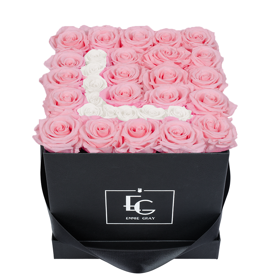 LETTER INFINITY ROSEBOX | BRIDAL PINK & PURE WHITE | M