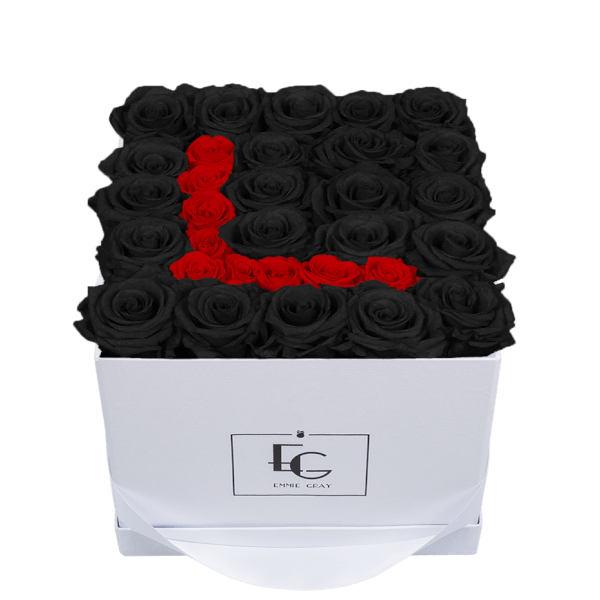 LETTER INFINITY ROSEBOX | BLACK BEAUTY & VIBRANT RED | M