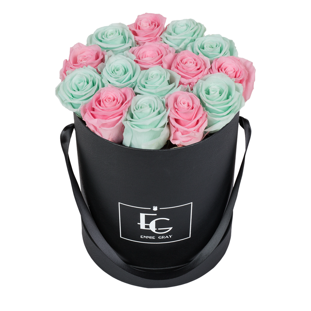 MIX INFINITY ROSEBOX | BRIDAL PINK & MINTY GREEN | M