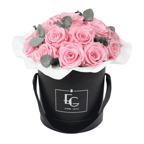 Splendid Eucalyptus Infinity Rosebox | Bridal Pink | M