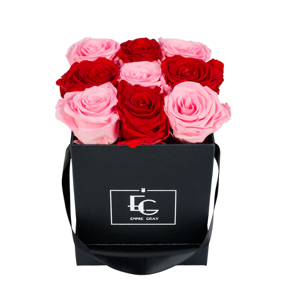 MIX INFINITY ROSEBOX | BRIDAL PINK & VIBRANT RED | S