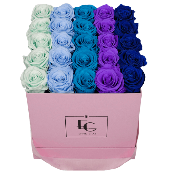 SHADES INFINITY ROSEBOX | MINTY GREEN & BABY BLUE & AQUAMARINE & VIOLET VAIN & OCEAN BLUE | M