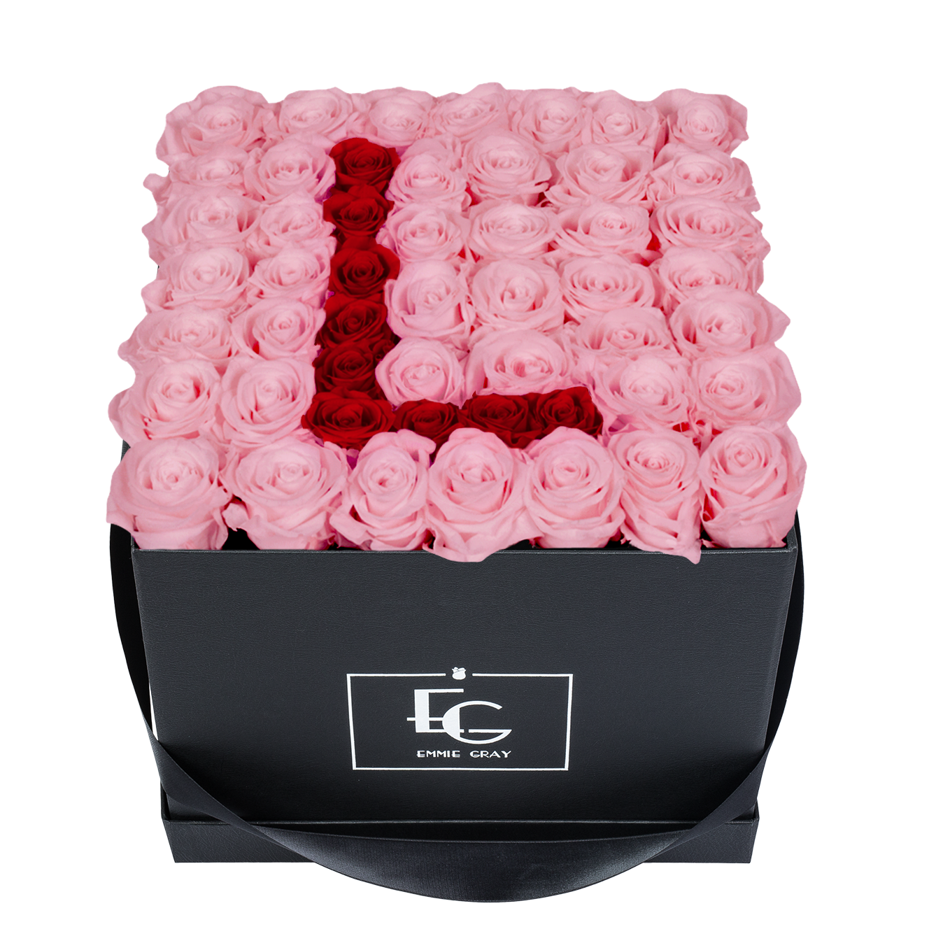 LETTER INFINITY ROSEBOX | BRIDAL PINK & VIBRANT RED | L