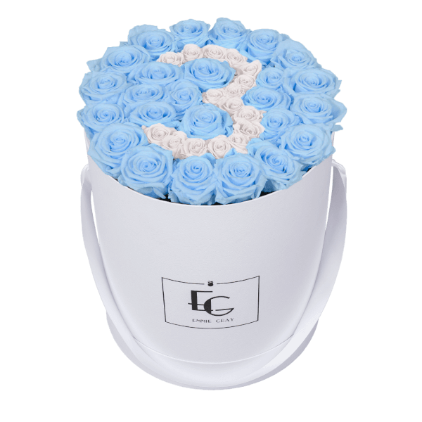 NUMBER INFINITY ROSEBOX | BABY BLUE & PURE WHITE | L
