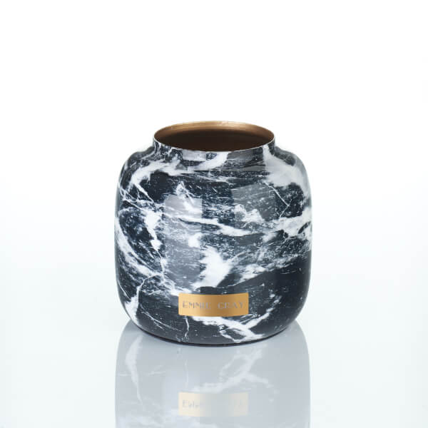 Premium Marble Metallic Vase | Black Marble Metallic | S