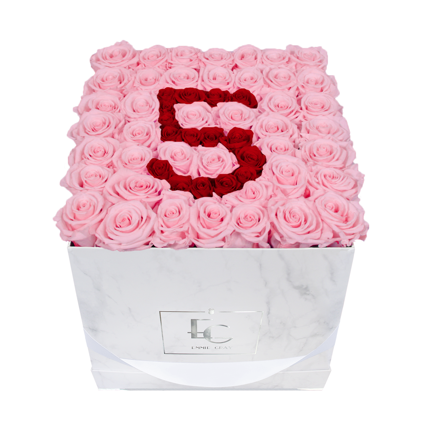 Number Infinity Rosebox | Bridal Pink & Vibrant Red | L