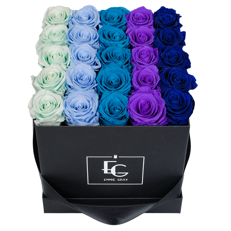 SHADES INFINITY ROSEBOX | MINTY GREEN & BABY BLUE & AQUAMARINE & VIOLET VAIN & OCEAN BLUE | M