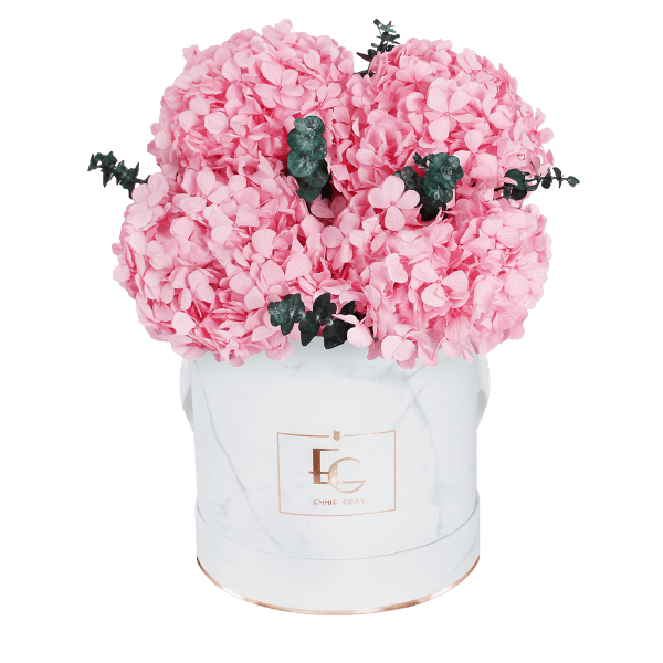 Signature Hydrangea Infinity Rosebox | Bridal Pink | S