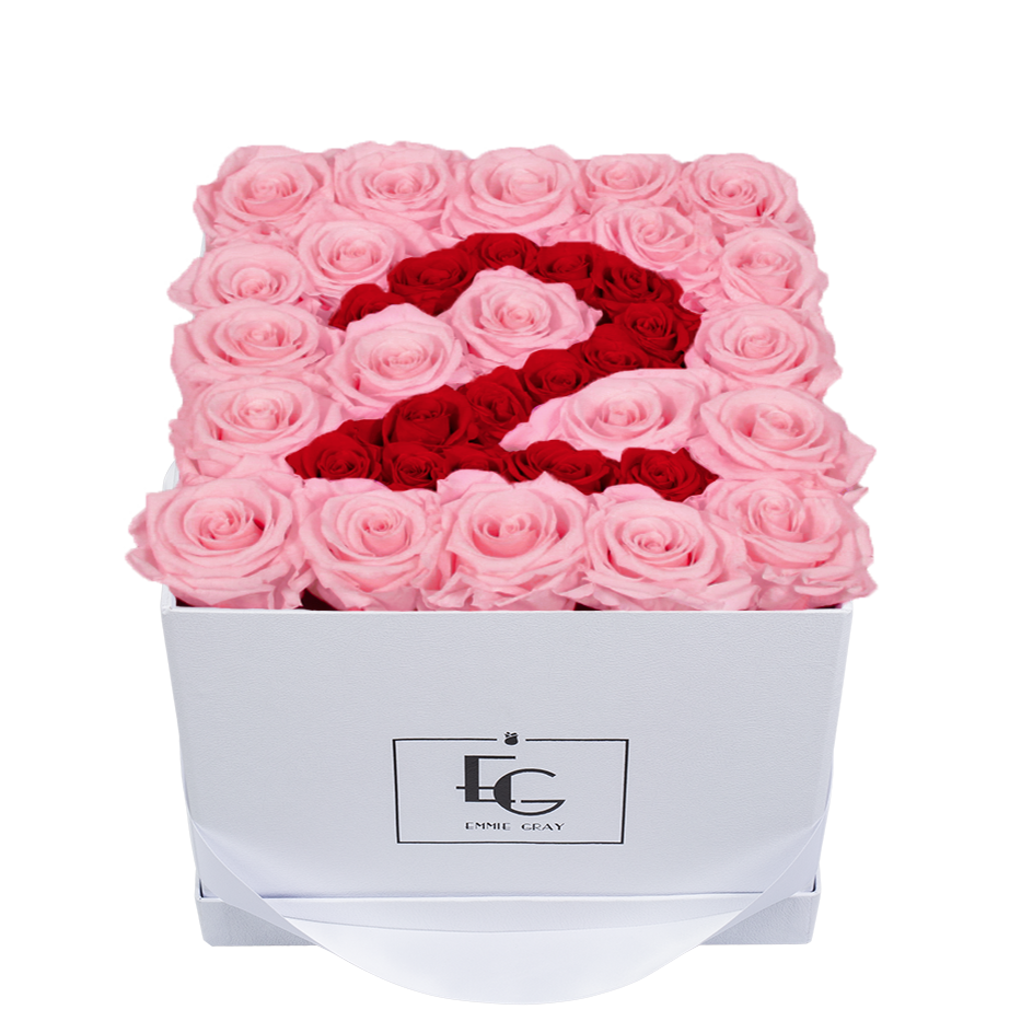 NUMBER INFINITY ROSEBOX | BRIDAL PINK & VIBRANT RED | M