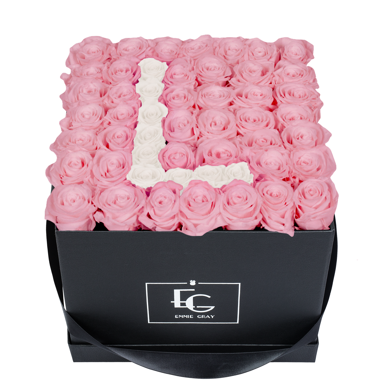 LETTER INFINITY ROSEBOX | BRIDAL PINK & PURE WHITE | L