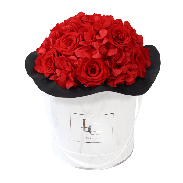 Splendid Hydrangea Infinity Rosebox | Vibrant Red | M
