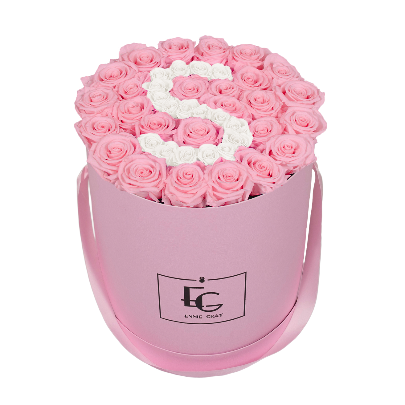 LETTER INFINITY ROSEBOX | BRIDAL PINK & PURE WHITE | L