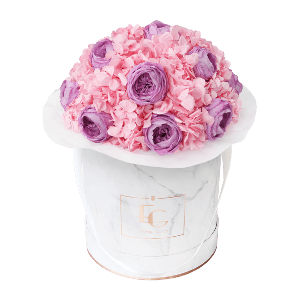 Splendid Peony Mix Infinity Rosebox | Baby Lilli & Bridal Pink | M