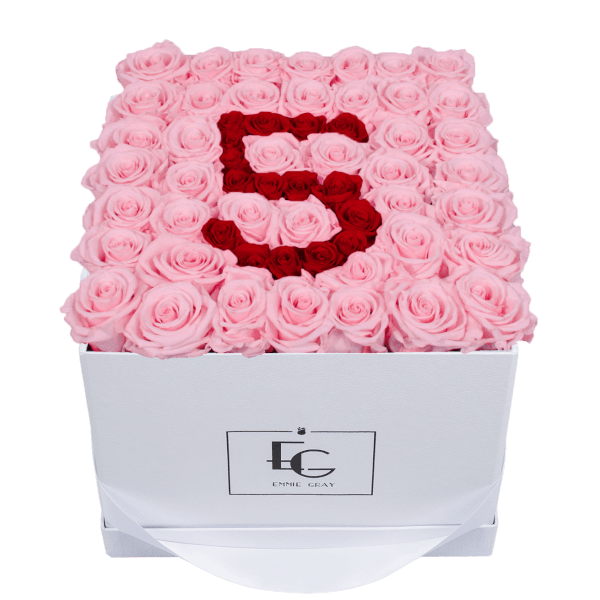 NUMBER INFINITY ROSEBOX | BRIDAL PINK & VIBRANT RED | L