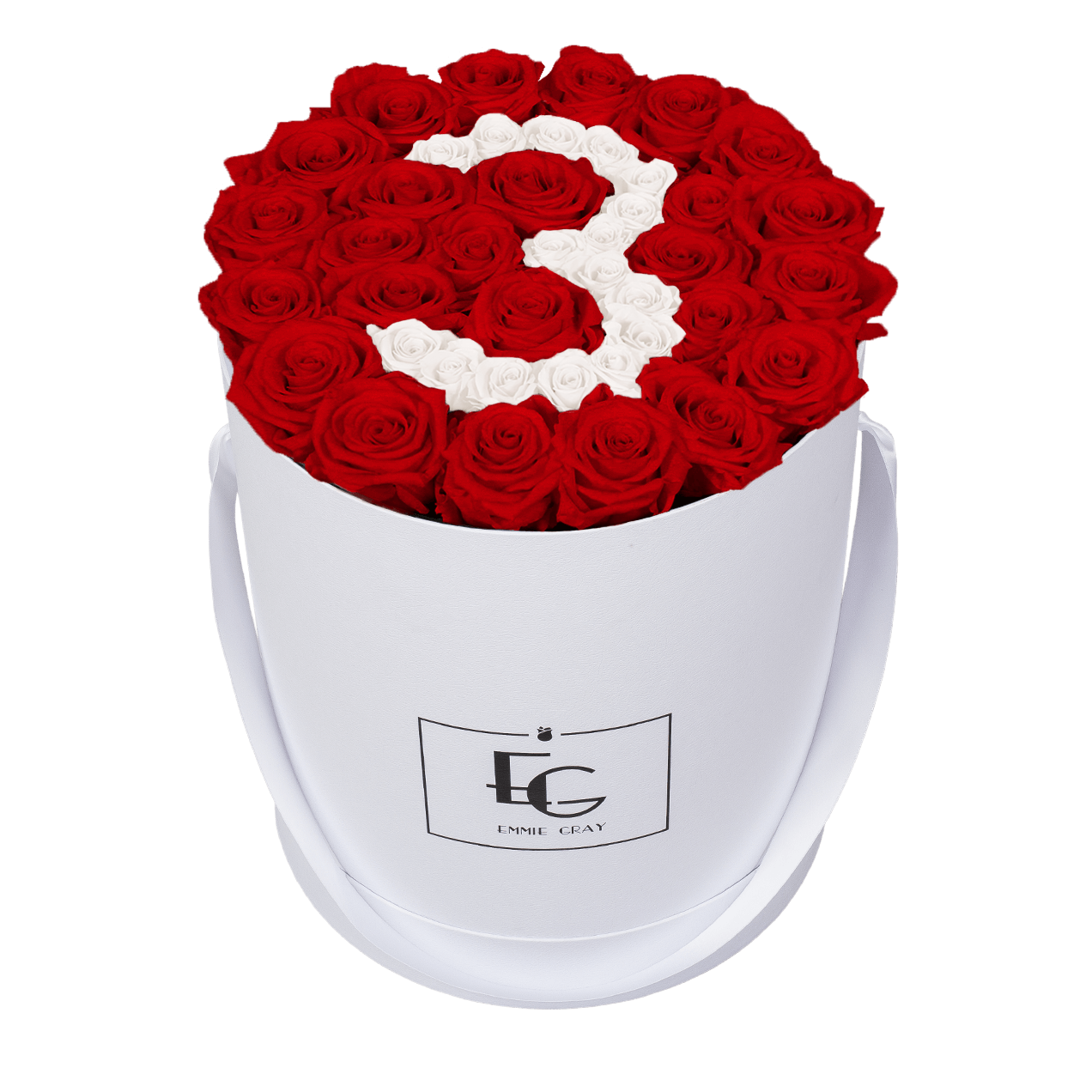 NUMBER INFINITY ROSEBOX | VIBRANT RED & PURE WHITE | L