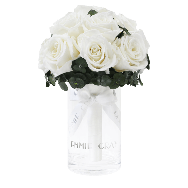Romantic Eucalyptus Infinity Bouquet | Pure White | S