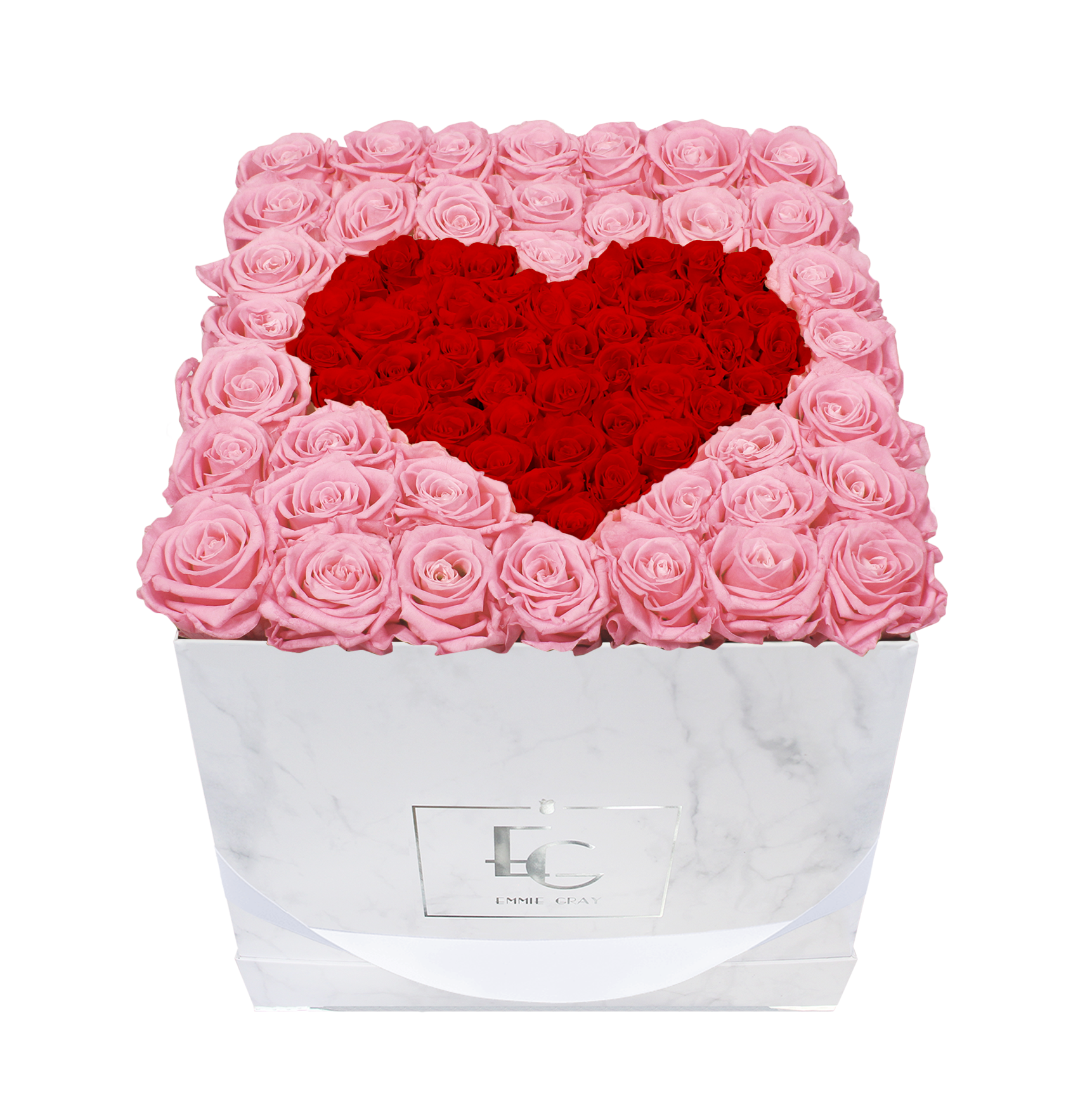 Heart Symbol Infinity Rosebox | Bridal Pink & Vibrant Red | L