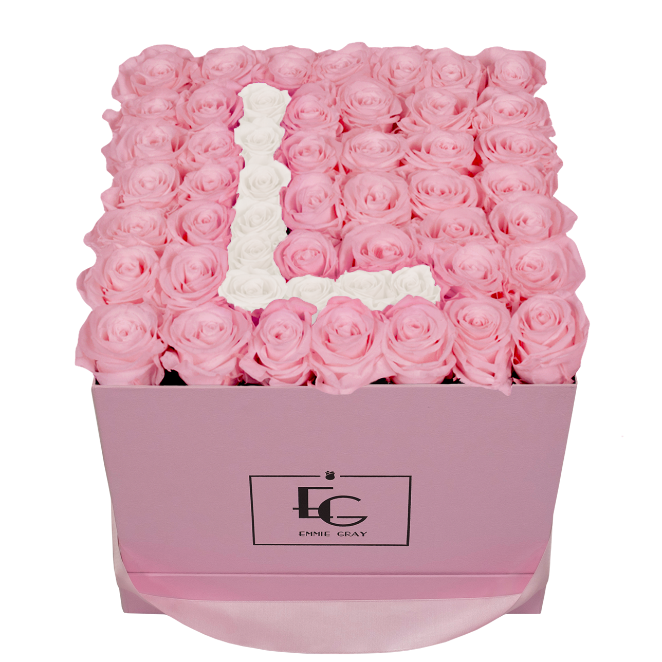 LETTER INFINITY ROSEBOX | BRIDAL PINK & PURE WHITE | L