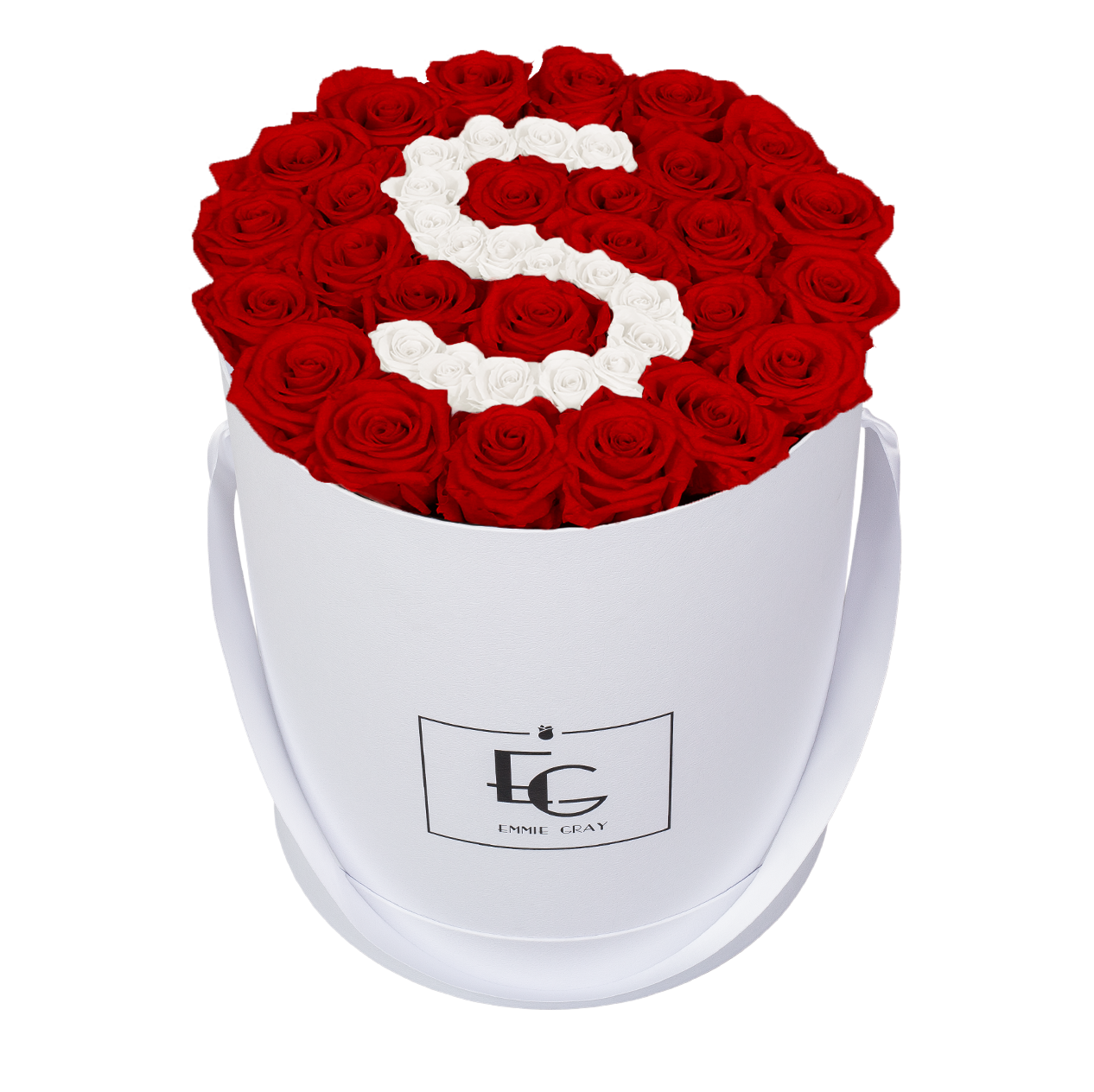 LETTER INFINITY ROSEBOX | VIBRANT RED & PURE WHITE | L