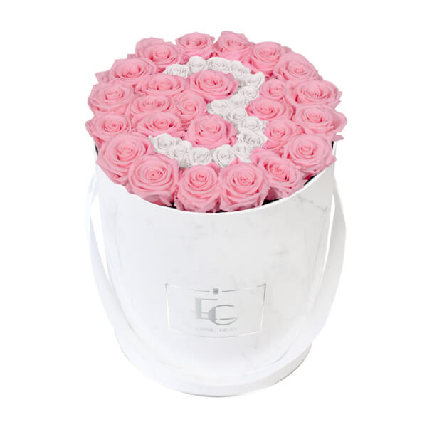 Number Infinity Rosebox | Bridal Pink & Pure White | L