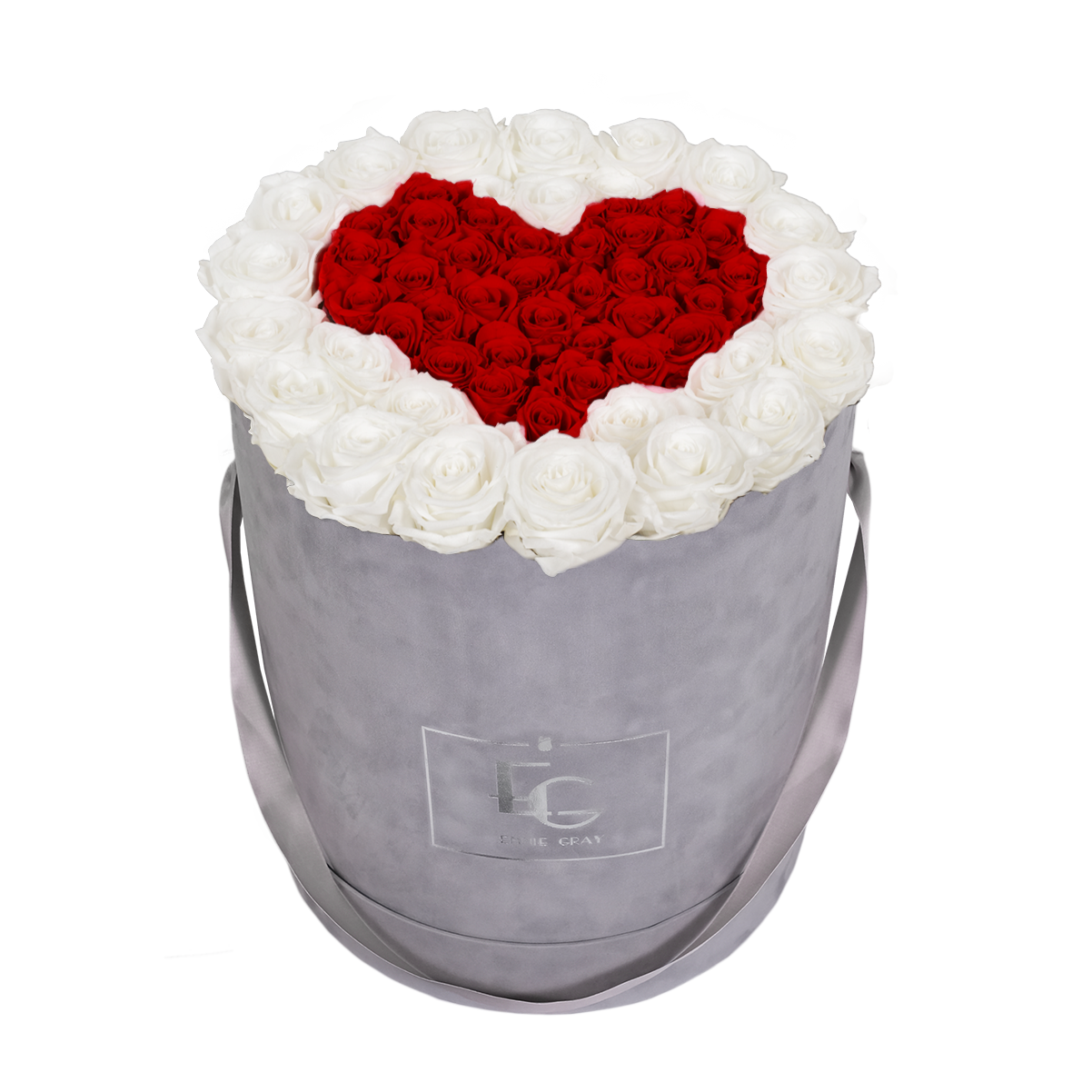 HEART SYMBOL INFINITY ROSEBOX | PURE WHITE & VIBRANT RED | L