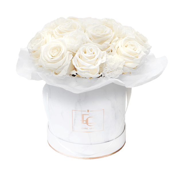 Splendid Carnation Infinity Rosebox | Pure White | S