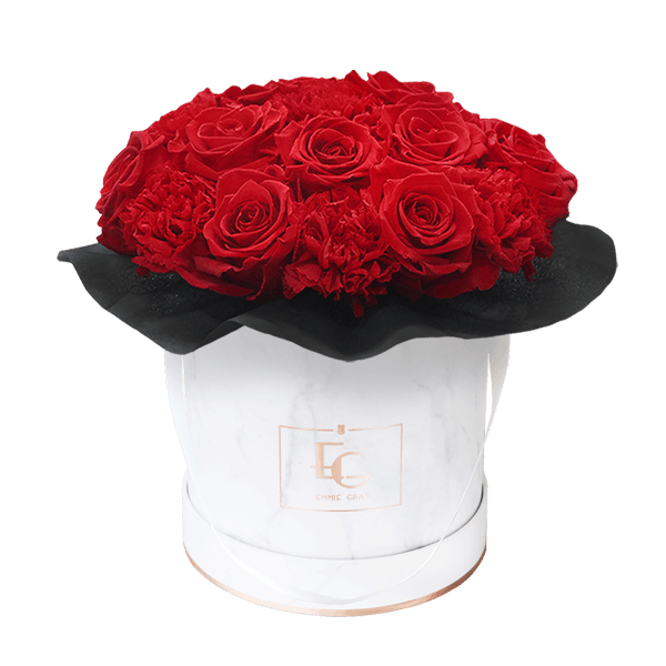 Splendid Carnation Infinity Rosebox | Vibrant Red | S