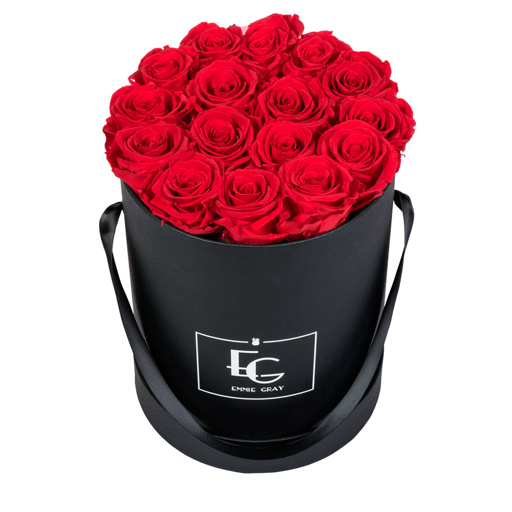 Rote Rosenbox Mit Konservierten Rosen Emmie Gray
