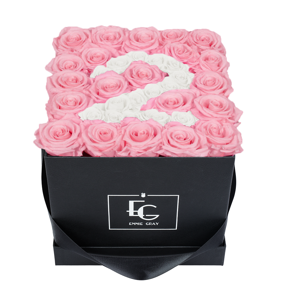 NUMBER INFINITY ROSEBOX | BRIDAL PINK & PURE WHITE | M