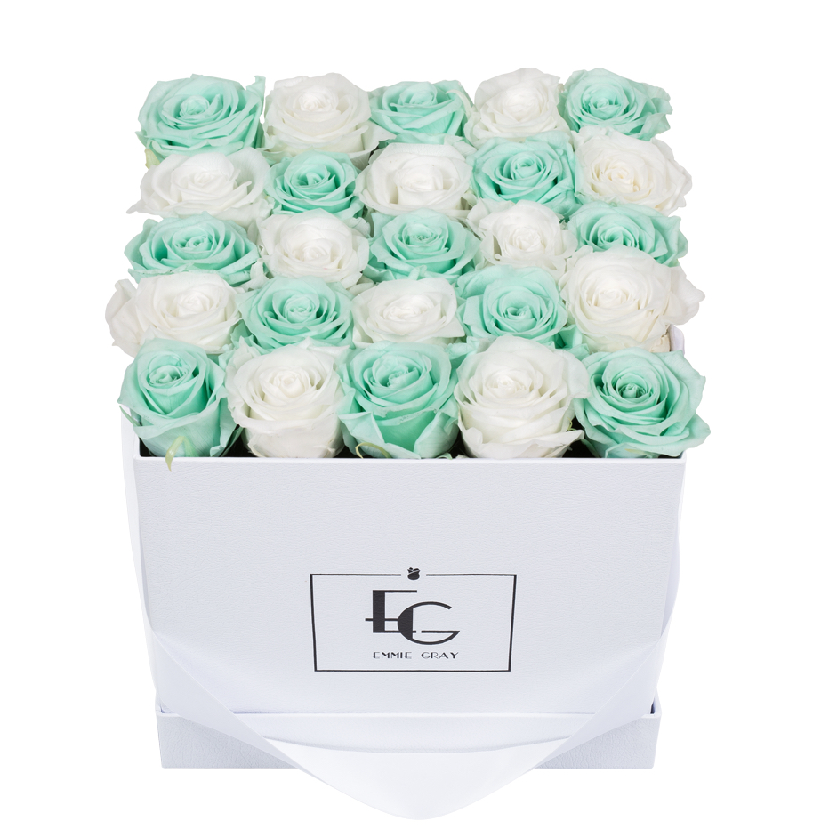 MIX INFINITY ROSEBOX | PURE WHITE & MINTY GREEN | M