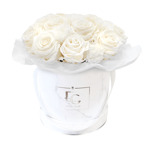 SPLENDID CARNATION INFINITY ROSEBOX | PURE WHITE | S