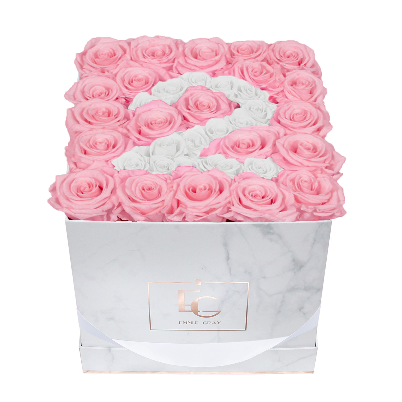 Number Infinity Rosebox | Bridal Pink & Pure White | M