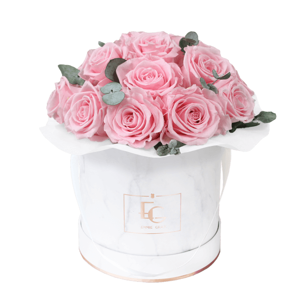 Splendid Eucalyptus Infinity Rosebox | Bridal Pink | S