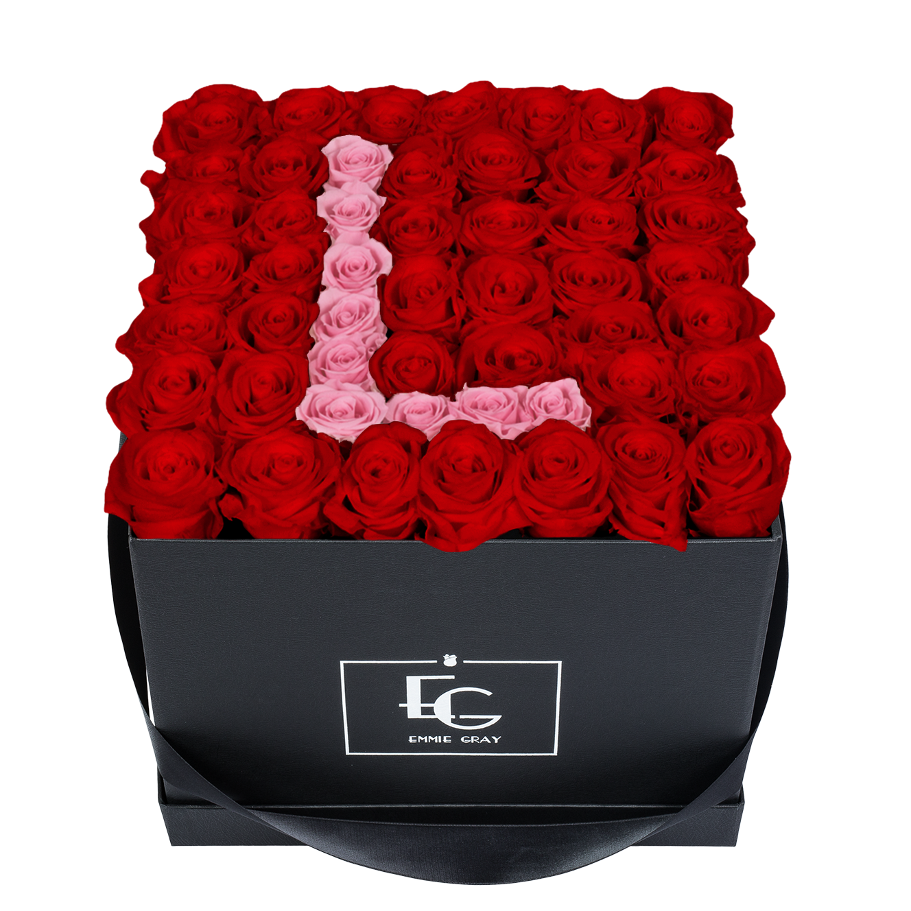 LETTER INFINITY ROSEBOX | VIBRANT RED & BRIDAL PINK | L
