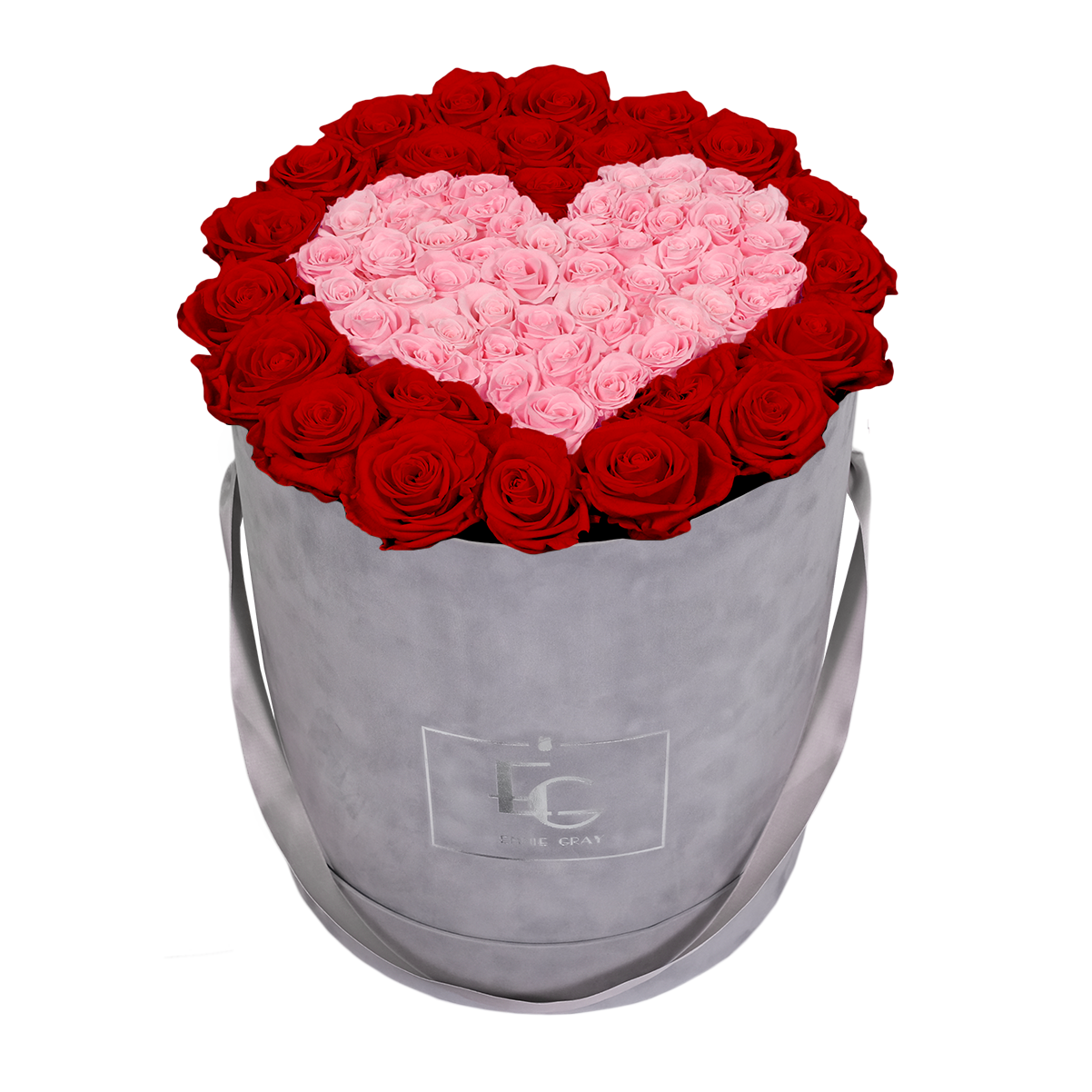 HEART SYMBOL INFINITY ROSEBOX | VIBRANT RED & BRIDAL PINK | L