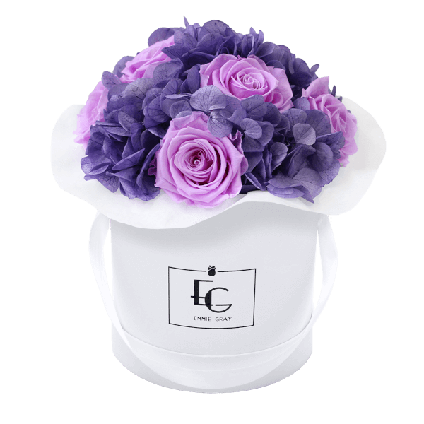 Splendid Hydrangea Mix Infinity Rosebox | Baby Lilli & Violet Vain | S